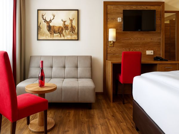 Doppelzimmer Superior Wohnteil mit Schreibtisch
